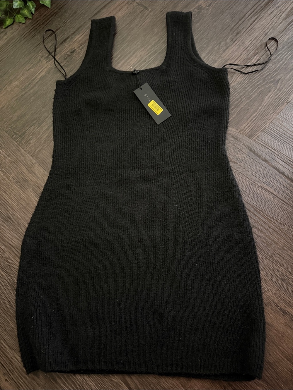 Gianni Bini Black Thick Knit Mini Dress